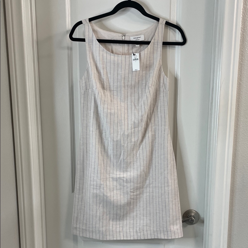 Banana Republic White Striped Sheath Dress